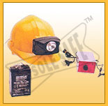 HELMET WITH HEAD LAMP AND RECHARGEABLE BATTERY