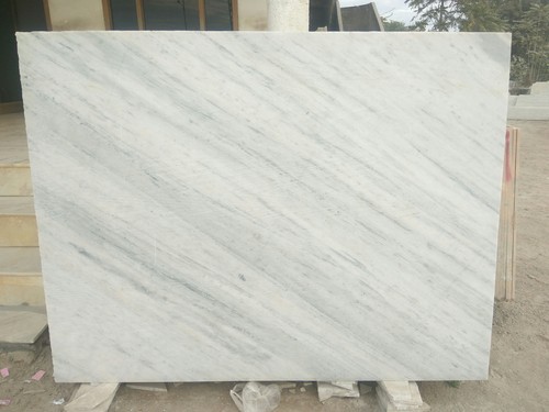 Non Polished Jhanjhar White Marble Slab