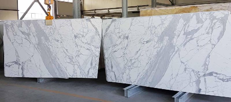 Rectangular Polished Omnia White Marble Slab, Feature : Dust Resistance, Good Quality, Attractive Design