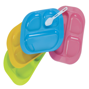 Microwave Safe Kids Plates, Color : Blue, Yellow, Pink, Green 