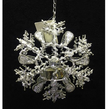Snowflake Flower Shape Ornaments White Glass Beads