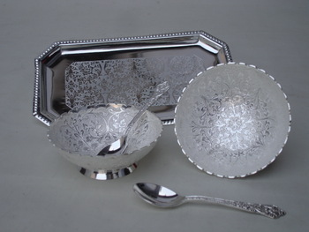 Silver wares Metal snack set, Feature : Eco-Friendly