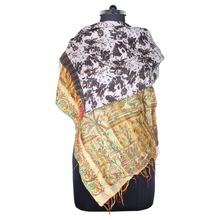 Hand Work Kantha Silk Handmade Vintage Style Scarves Trendy Design For Girl