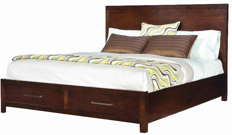 DARK BROWN WOODEN BED