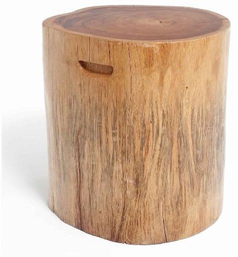 ROUND NATURAL WOOD STOOL