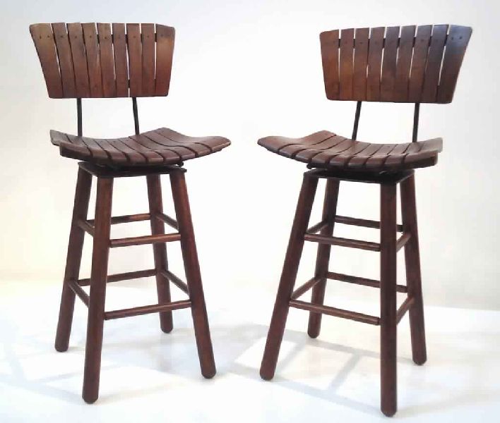 RUSTIC WOODEN BAR CHAIRS