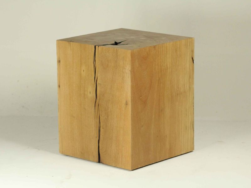 SOLID WOOD CUBE STOOL