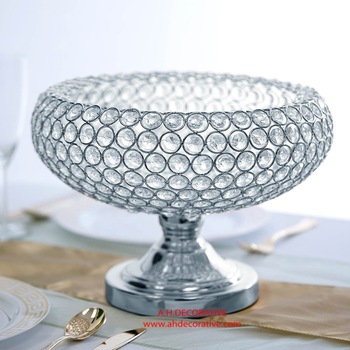 Silver Crystal Pedestal Bowl