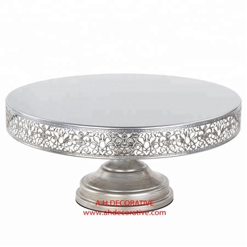 Silver Round Metal Cake Stand