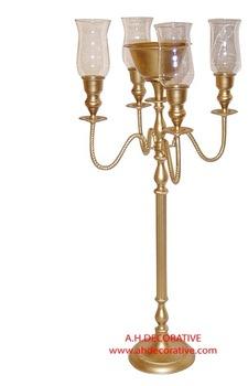 Tall Candelabra 5 Candle With Glass Votive