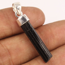 Sterling Silver Jewelry Stick Pendant, Color : Black