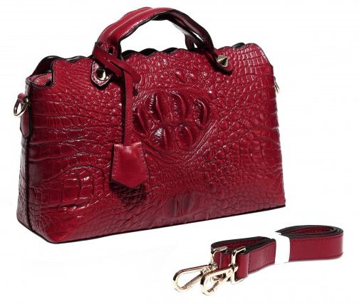 Leather Ladies Red Handbag, for Office, Party, Wedding, Specialities : Durable, Fashionable, Stylish