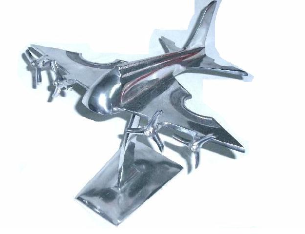 Aluminium aeroplane replica with mirror