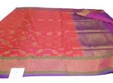 Printed Designer Dupion Silk Saree, Technics : Handloom