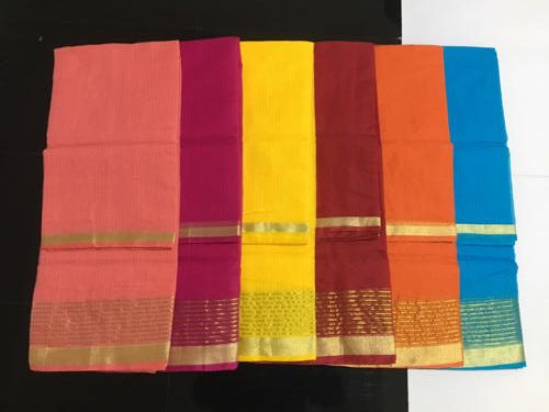 Cotton Plain Kota Silk Choodi Saree, Occasion : Party Wear