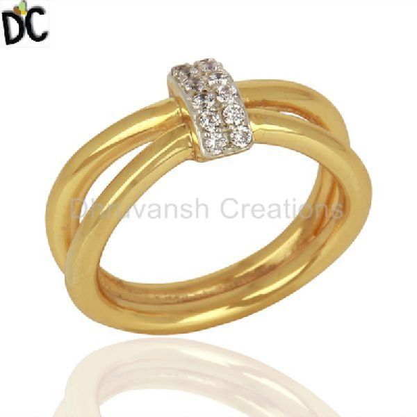 Anniversary Gift Brass Ring, Color : Gold, White