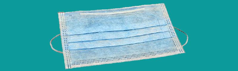 Two Ply Disposable Face Mask, Color : Blue, White, Green