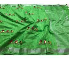 Embroidered Linen Sarees