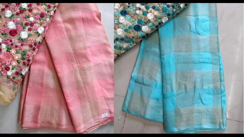 Fancy Tissue Linen Sarees