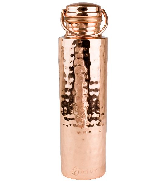 Copper Hammered Water Bottle With Handle, Feature : Lite Weight, Long Life