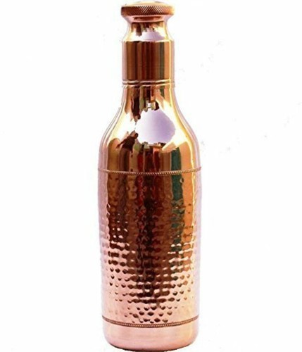 Copper Hammered Wine Bottle