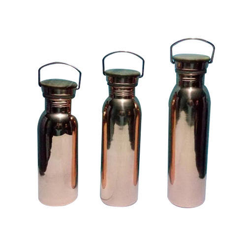 Copper Plain Water Bottle With Handle