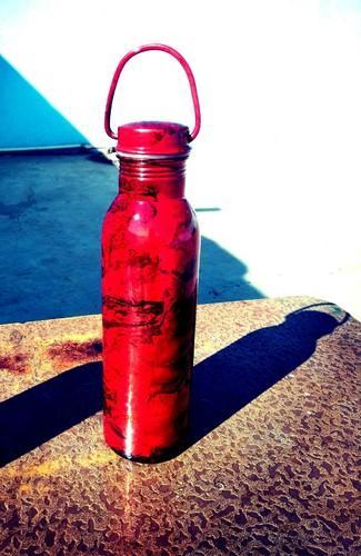 Copper Printed Water Bottle With Handle, Storage Capacity : 1000 ml