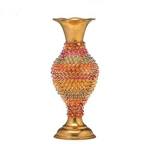 Stone Decorative Brass Flower Vase, Pattern : Traditional