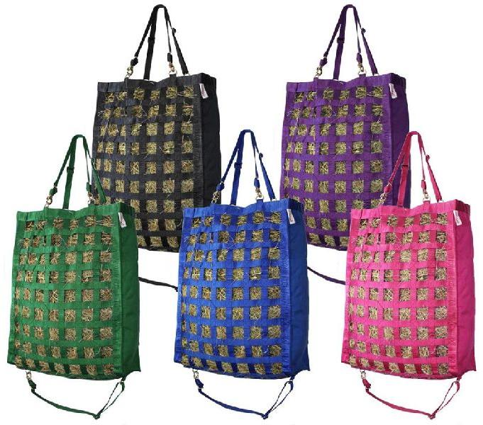 PP / Nylon / Polyester Horse Hay Bags, Color : Customized