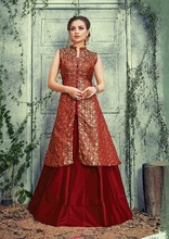 Wedding cotton silk top with bottom kurti