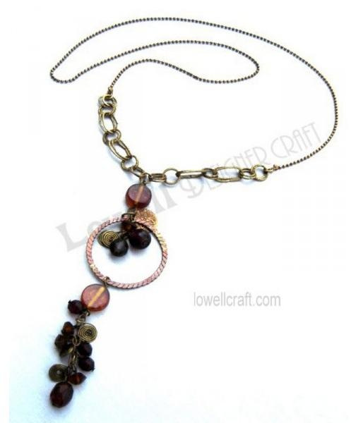 METAL +GLASS BEAD Antique Necklace