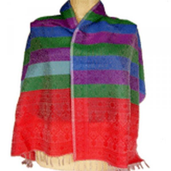 BANARSI POLYESTER KINTTED SILK SCARF STOLE, Color : MULTICOLOR