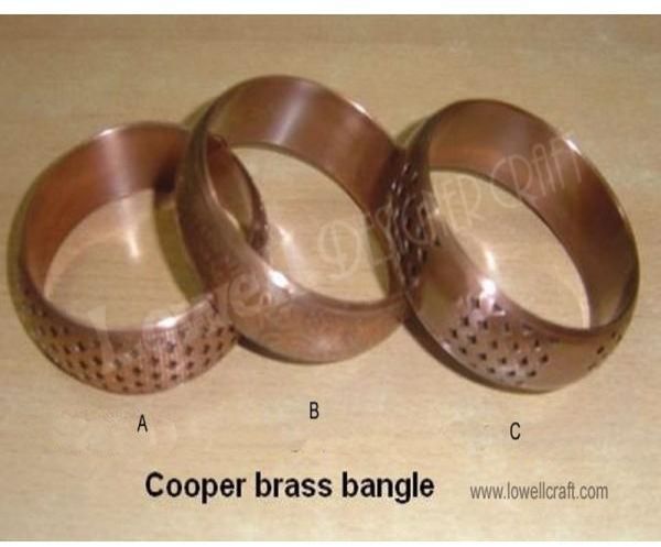 BRASS COPPER ANTIQUE BANGLE, Dimension : 2.75'ROUND