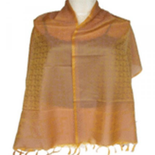 KNITTED POLYESTER SILK STOLE, Color : GOLDEN YELLOW
