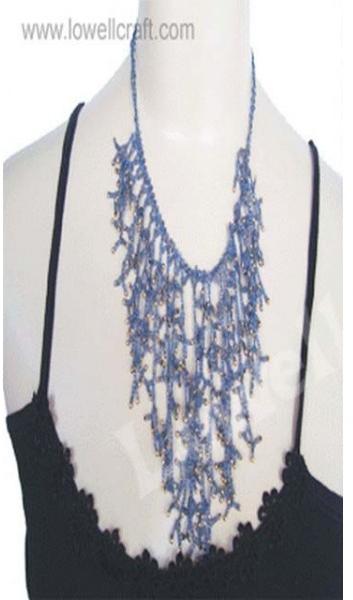 Seed Bead Necklace, Color : BLUE