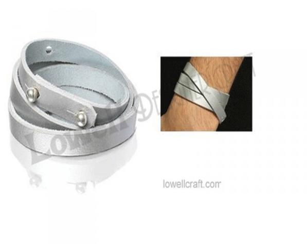 Silver Leather Bracelet
