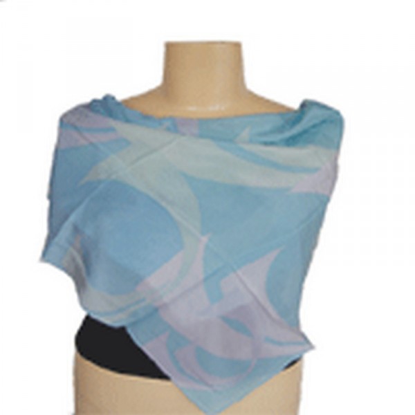 SQUARE CRAPE SILK SCARF, Color : SKY BLUE