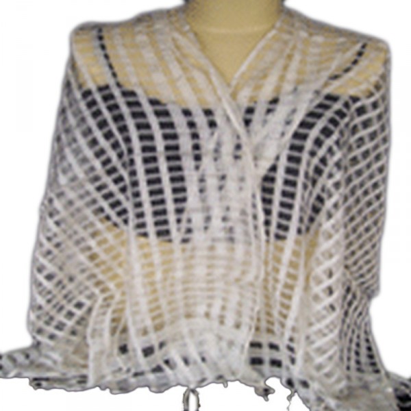 Transparent Silk SCARVES, Color : OFF WHITE