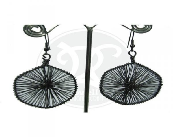 SMALL Wire Earring, Color : BLACK