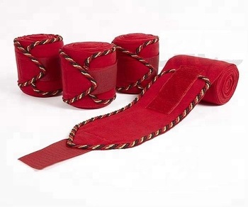 Red Travelling Fleece Polo Bandages, for Protect Horse Leg, Size : Size