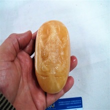 Chalcedony Handcarved Lord Shiva Soap shaped Stone PALM stone