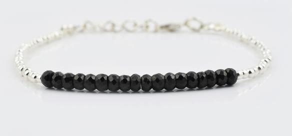 Black Spinel Bar Bracelet