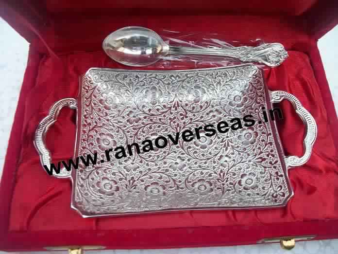 Silver Plated Bowl With Spoon