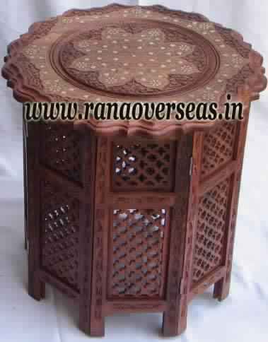 Wooden Hand Carved Side Table