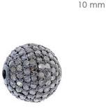 925 Sterling Silver Beads Pave Diamond Ball