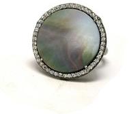 Black Mother Of Pearl Cocktail Ring