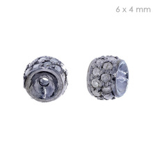 Sterling Silver Pave Diamond Bead Spacer