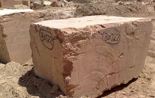 Red Gerberia Travertine Stone