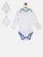 Babysafe Boys Set Of 3 Off-White Printed Bodysuits