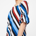 CODE Striped Bell Sleeves Top